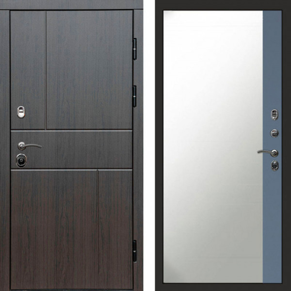 Входная дверь Termo-Door Вертикаль Венге - Зеркало Фацет Grey софт