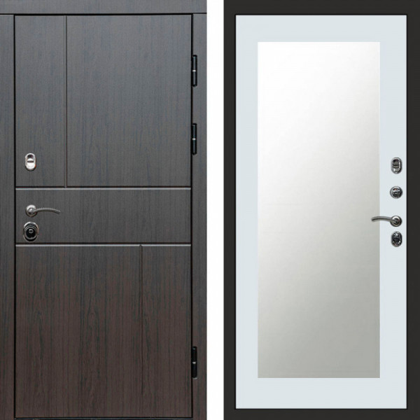 Входная дверь Termo-Door Вертикаль Венге - Зеркало Триумф Белый софт