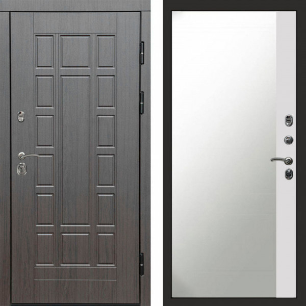 Входная дверь Termo-Door Виргиния Венге - Зеркало Фацет Белый софт