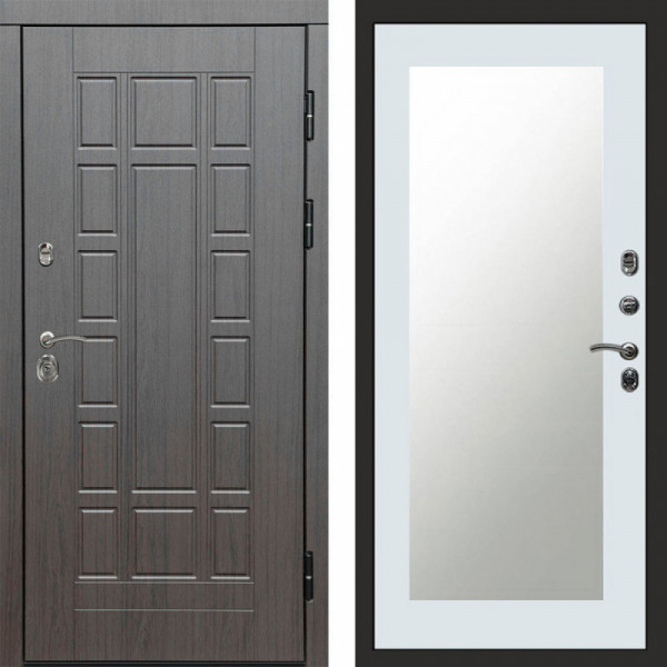 Входная дверь Termo-Door Виргиния Венге - Зеркало Триумф Белый софт