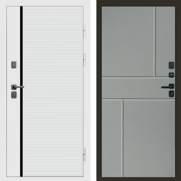 Входная дверь Termo-Door White Line - Горизонт Grey софт