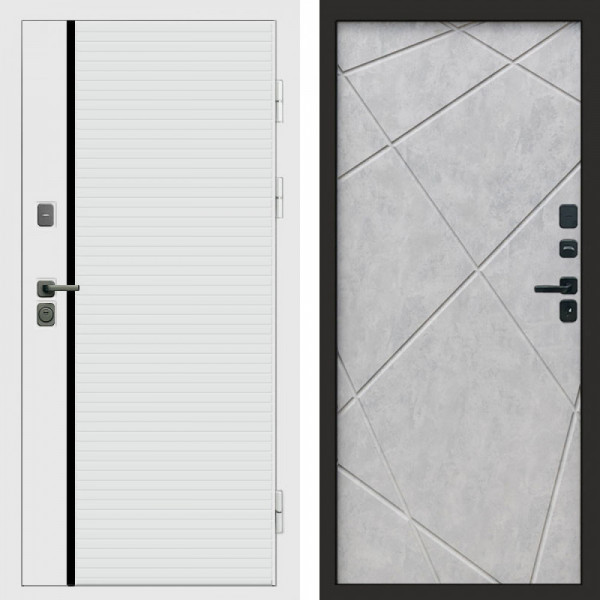 Входная дверь Termo-Door White Line - Лучи бетон светлый