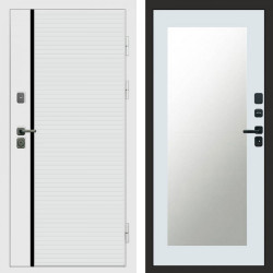 Входная дверь Termo-Door White Line - Зеркало Триумф Белый софт