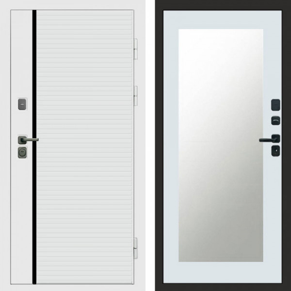 Входная дверь Termo-Door White Line - Зеркало Триумф Белый софт
