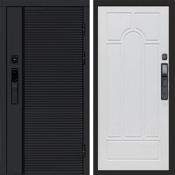 Входная дверь Termo-Door Смарт Black Line - Арка белое дерево