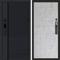 Входная дверь Termo-Door Смарт Black Line - Горизонт бетон светлый