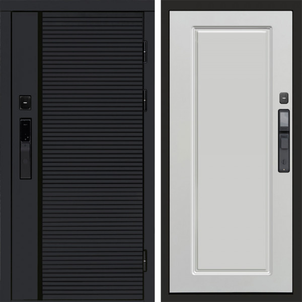 Входная дверь Termo-Door Смарт Black Line - Гранд Белый софт
