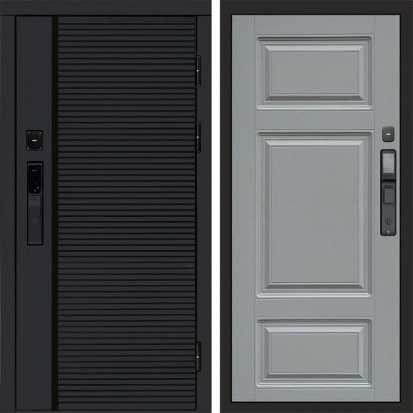 Входная дверь Termo-Door Смарт Black Line - Лион Grey софт