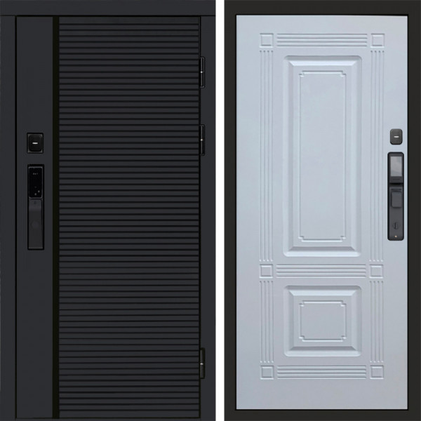 Входная дверь Termo-Door Смарт Black Line - Мадрид Белый софт