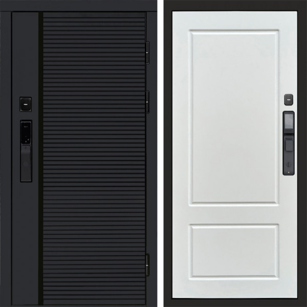 Входная дверь Termo-Door Смарт Black Line - Марсель Белый софт