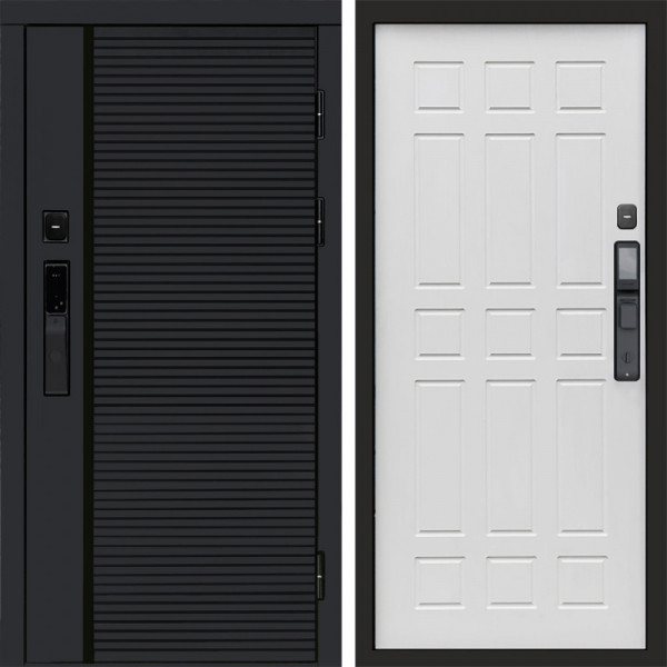 Входная дверь Termo-Door Смарт Black Line - Спарта белое дерево