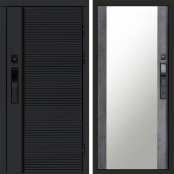 Входная дверь Termo-Door Смарт Black Line - Зеркало бетон темный