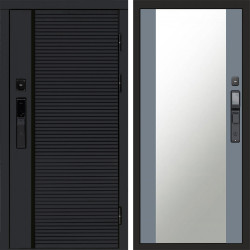Входная дверь Termo-Door Смарт Black Line - Зеркало Grey Софт