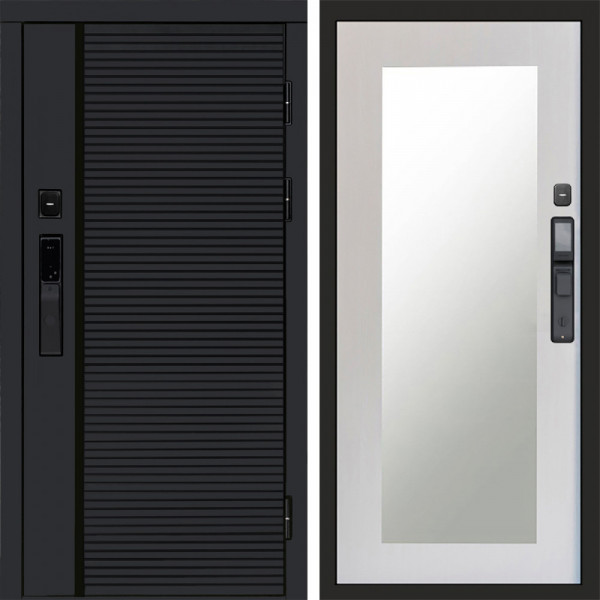 Входная дверь Termo-Door Смарт Black Line - Зеркало Триумф лиственница
