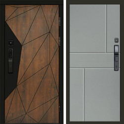 Входная дверь Termo-Door Смарт Геометрия - Горизонт Grey софт