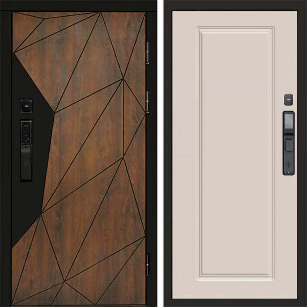 Входная дверь Termo-Door Смарт Геометрия - Гранд Слоновая кость