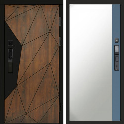 Входная дверь Termo-Door Смарт Геометрия - Зеркало Фацет Grey софт