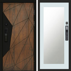 Входная дверь Termo-Door Смарт Геометрия - Зеркало Триумф Белый софт