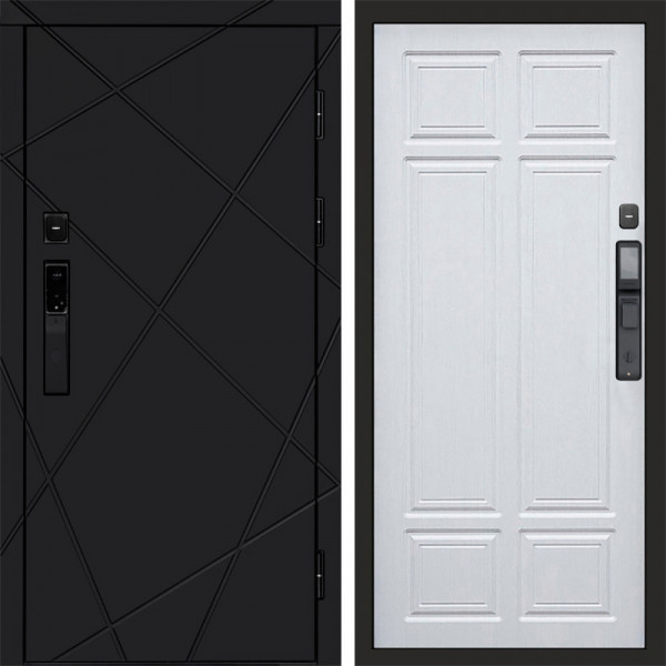 Входная дверь Termo-Door Смарт Лучи Black - Без серии Лиственница премиум
