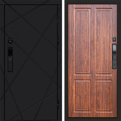 Входная дверь Termo-Door Смарт Лучи Black - Без серии Орех стандарт