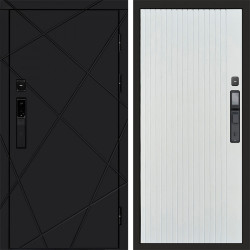 Входная дверь Termo-Door Смарт Лучи Black - Flat Белый софт