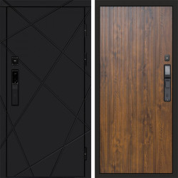 Входная дверь Termo-Door Смарт Лучи Black - Flat Дуб