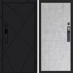 Входная дверь Termo-Door Смарт Лучи Black - Горизонт бетон светлый