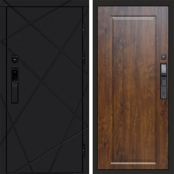 Входная дверь Termo-Door Смарт Лучи Black - Гранд Дуб