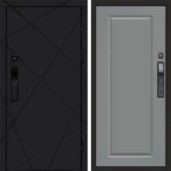 Входная дверь Termo-Door Смарт Лучи Black - Гранд Grey софт