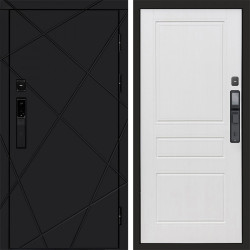 Входная дверь Termo-Door Смарт Лучи Black - Классика белое дерево