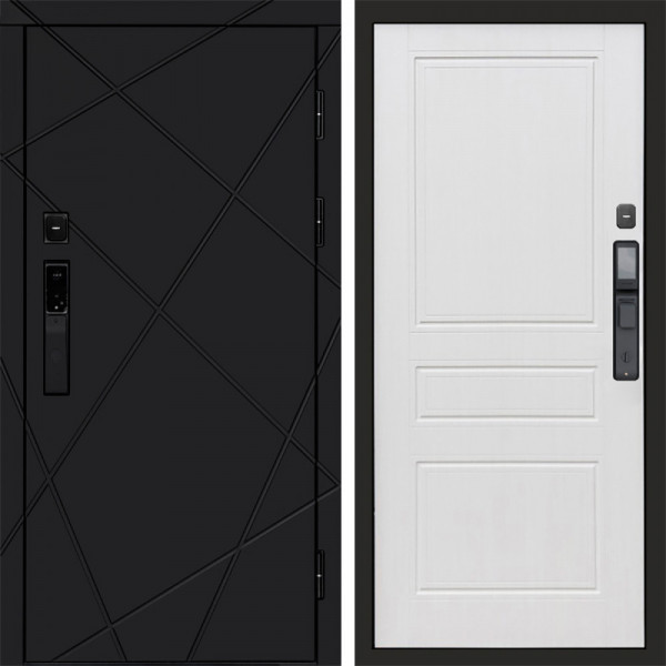 Входная дверь Termo-Door Смарт Лучи Black - Классика белое дерево