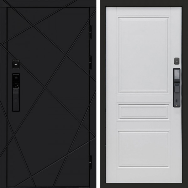 Входная дверь Termo-Door Смарт Лучи Black - Классика белый матовый