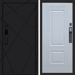 Входная дверь Termo-Door Смарт Лучи Black - Мадрид Белый софт