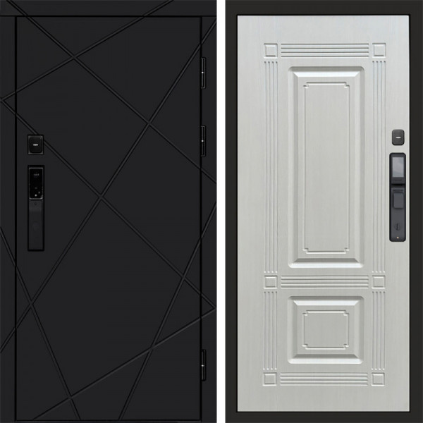 Входная дверь Termo-Door Смарт Лучи Black - Мадрид Лиственница