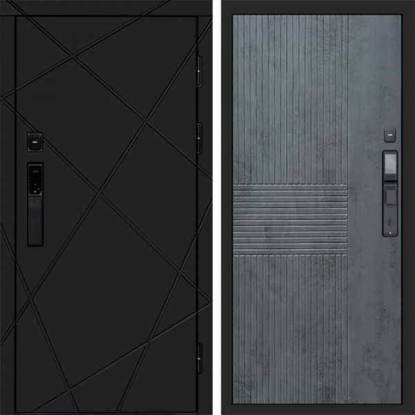 Входная дверь Termo-Door Смарт Лучи Black - Мастино Бетон темный