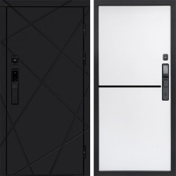 Входная дверь Termo-Door Смарт Лучи Black - Нео White