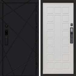 Входная дверь Termo-Door Смарт Лучи Black - Престиж бежевый матовый