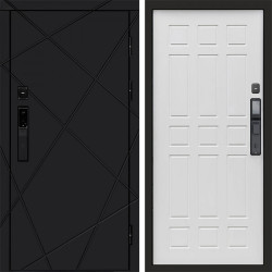 Входная дверь Termo-Door Смарт Лучи Black - Спарта белое дерево