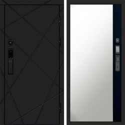 Входная дверь Termo-Door Смарт Лучи Black - Зеркало Фацет Черный кварц