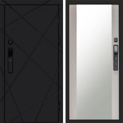 Входная дверь Termo-Door Смарт Лучи Black - Зеркало лиственница