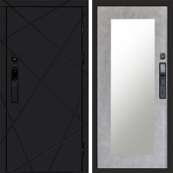 Входная дверь Termo-Door Смарт Лучи Black - Зеркало Триумф бетон светлый