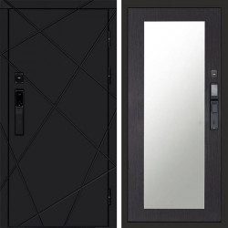 Входная дверь Termo-Door Смарт Лучи Black - Зеркало Триумф венге