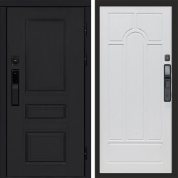 Входная дверь Termo-Door Смарт Орегон Black - Арка белое дерево