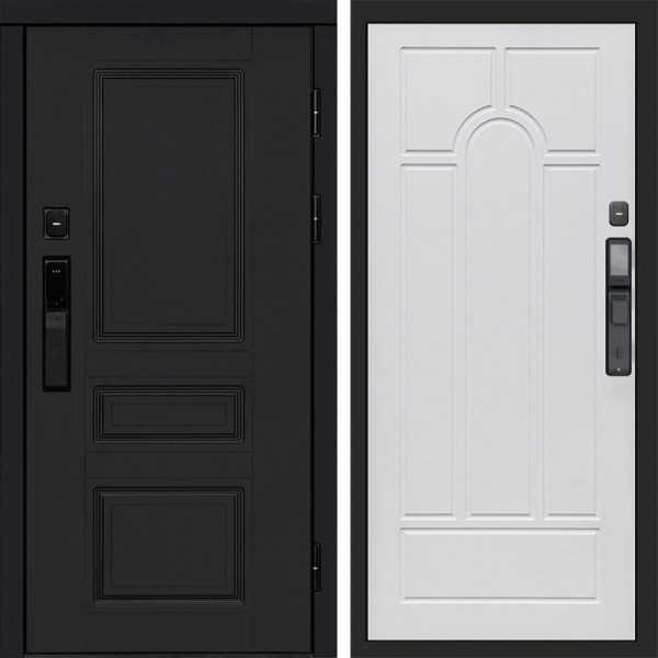 Входная дверь Termo-Door Смарт Орегон Black - Арка белое дерево
