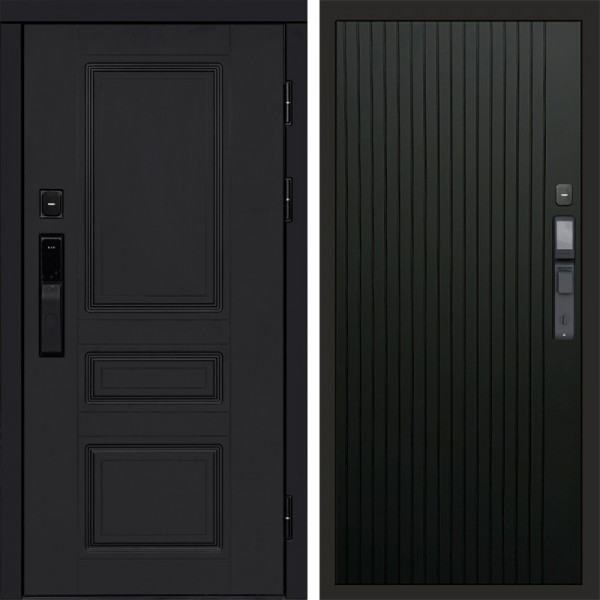 Входная дверь Termo-Door Смарт Орегон Black - Flat Черный кварц