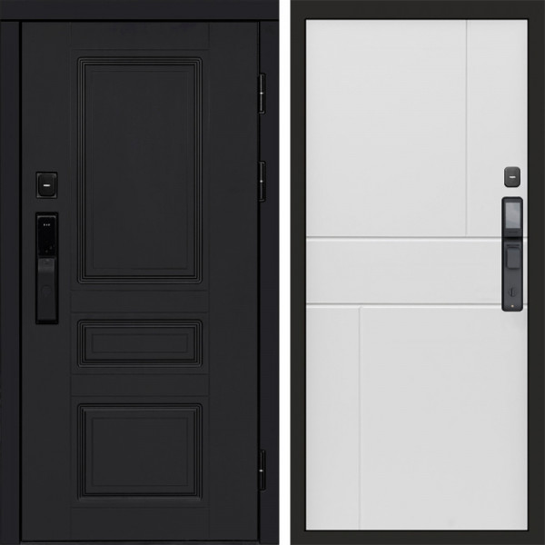 Входная дверь Termo-Door Смарт Орегон Black - Горизонт белый