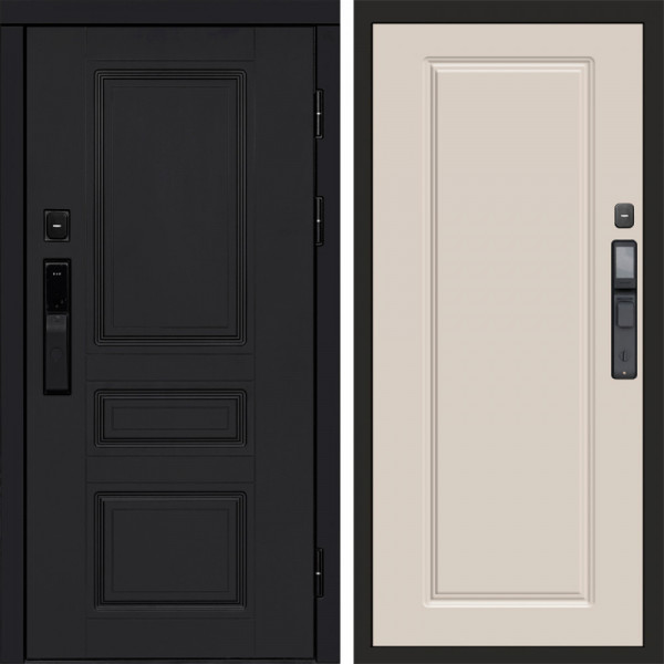 Входная дверь Termo-Door Смарт Орегон Black - Гранд Слоновая кость