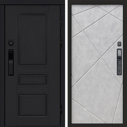 Входная дверь Termo-Door Смарт Орегон Black - Лучи бетон светлый
