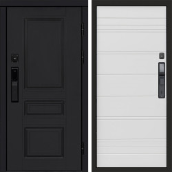 Входная дверь Termo-Door Смарт Орегон Black - Лучи White line