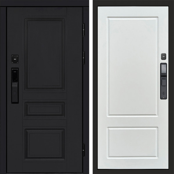 Входная дверь Termo-Door Смарт Орегон Black - Марсель Белый софт